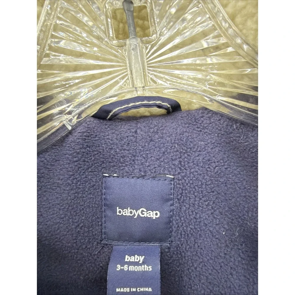 Baby Gap‎ 3-6 Months Down Filled Cargo Pocket Down Faux Fur Hooded Snowsuit Navy